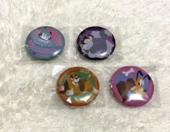 ディズニー 犬猫キャラクター缶バッジ 4個 ディズニーリゾート