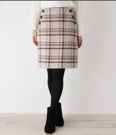 オペークドットクリップ　チェックサイドボタンミニ