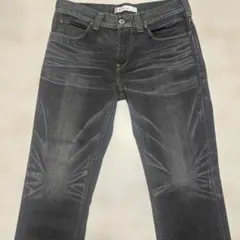 リーバイス511ブラックストレッチデニム色落ち加工サイズ表記w34