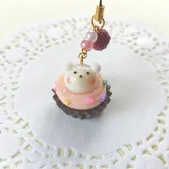 くまさんストロベリークリームチョコタルトストラップ
