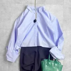 EVERYDAY I LIKE ドゥーズィエムクラス クロップドBDシャツ 青のサムネイル