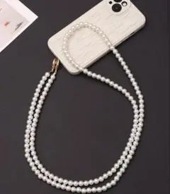 パール風 モバイル スマホ ショルダーストラップ