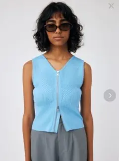 MOUSSY ZIP UP RIB KNIT トップス　新品未使用