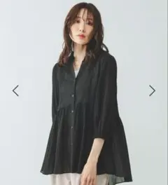 GLOBAL WORK エアリーリラックス切り替えペプラムブラウス Mサイズのサムネイル