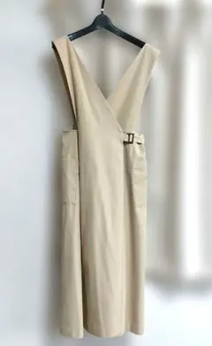 美品　オゾック　ロングワンピース　ロングジャンパースカート　美ライン