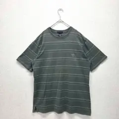 GANT トップス カットソー Tシャツ ボーダー柄 半袖 グリーン L
