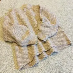 羊毛混♡グローバルワーク♡レディース長袖セーター【M】ベージュバルーン袖ゆったり