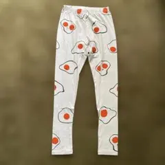 新品 レギンス 目玉焼き たまご柄　おもしろデザイン スパッツ パンツ 個性的