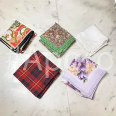 昭和レトロ 上質 ハンカチ セット 5枚 百貨店 贈答品 カラフル