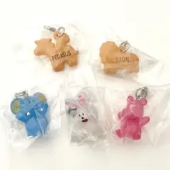 【匿名配送】たべっ子どうぶつ めじるしアクセサリー／5点セット