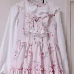 majoretty×天姫ここね コラボ 花柄リボンワンピースのサムネイル