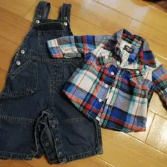 OLDNAVY OSHKOSH オーバーオール＆チェックシャツ