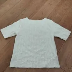 LOWRYS FARM 刺繍ライン 半袖 カットソー F オフホワイト