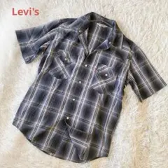 【Levi's】Red Tab 半袖シャツ チェック柄 スナップボタン Mのサムネイル