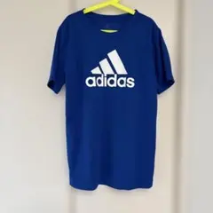 adidas キッズ Tシャツ 青 ロゴ入り 速乾のサムネイル