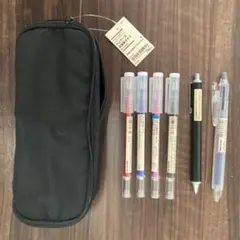 ◆無印良品◆ペンケース・シャープペン・こすって消せる３色ボールペン他7点セット