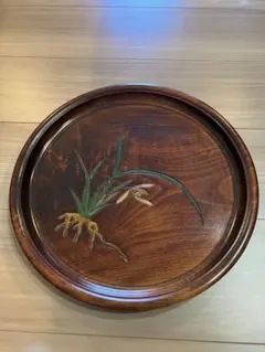 烏城彫 烏城塗 岡山特産 丸盆 伝統工芸 漆器 20.5cm - メルカリ