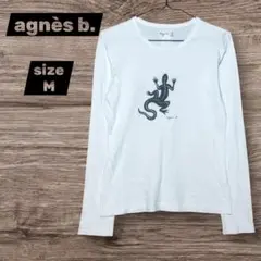 アニエスベー　agnes b　長袖Tシャツ　ロンT　白　ホワイト　トカゲ　2　Mのサムネイル