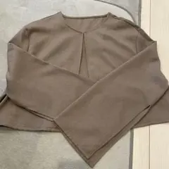 ブラウン ノーカラージャケット 前開き