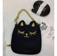 さらに値下げ　猫耳デザイン おすまし黒猫ウォレット　チャームレット