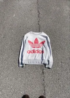 00s adidas 両面ロゴグレースウェット Lサイズ　激レア