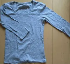 ユニクロ UNIQLO グレー M 7分袖 Tシャツ М