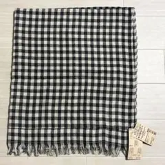 未使用 タグ付き 無印良品 腰にも巻けるスヌード　 良品計画 ストール 黒白