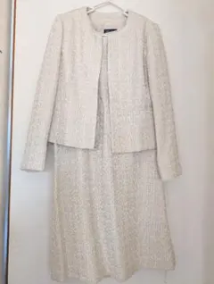 アイボリー ツイード ジャケット ワンピースセット