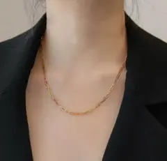 新品 ステンレス ロング スクエア チェーン ネックレス ゴールド 調節 Y字