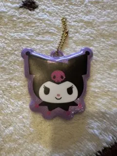 アクリルキーホルダー 紫色 ラメ入り
