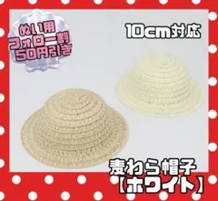 白 麦わら帽子 ぬい服 ぬいぐるみ用 推し活 韓国 すのチルのサムネイル