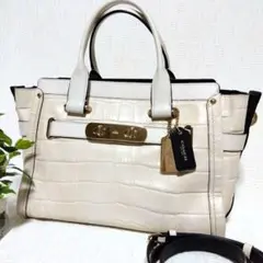 COACH ショルダーバッグ スワッガー レザー クロコ 型押し