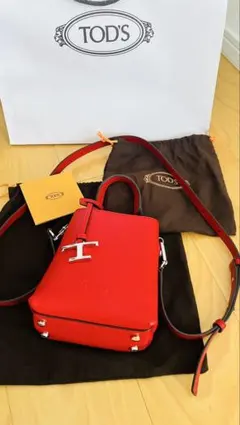 TOD'S / Tタイムレス レザーバッグ マイクロ レッド