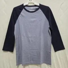 UNIQLOユニクロ　グレー/ネイビー 七分袖カットソー　Lサイズ