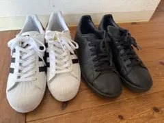 adidas スーパースター新品/スタンスミス２足　黒　白