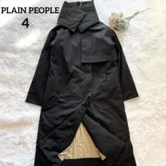 PLAIN PEOPLE マフラー付 ロングダウンコート 4 XL 黒 2way