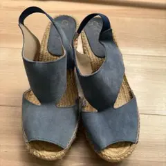 CALZANOR ブルー スエード エスパドリーユ サンダルのサムネイル