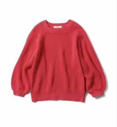 IEDIT[イディット]カジュアルなピンクカラートップス　ワッフルニット