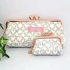 ペン&メガネケースとミニがま口☆リバティ☆シンクオブミー☆ハート口金