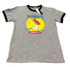 ディズニー グーフィー 野球Tシャツ グレー Mサイズ 半袖 スポーツ風