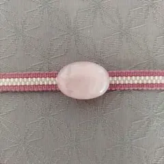 帯留め　天然石　紅水晶3　真田紐セット