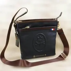 カステルバジャック 定価1万7600円 レザー ショルダーバッグ A5 ネイビー