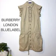 （美品）BURBERRY BLUE LABEL シャツワンピース ホース刺繍有