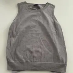 COMME CA ISM ノースリーブ ニット グレー 11号