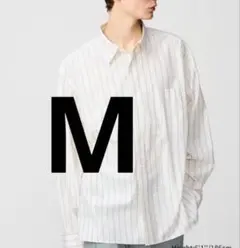 UNIQLO:C ブロードオーバーサイズシャツ　ストライプ M