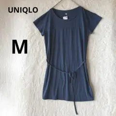 新品 UNIQLO M ネイビー 半袖 Tシャツ ロングTシャツのサムネイル