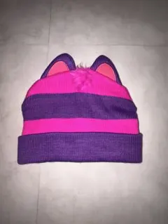 チェシャ猫 ファンキャップ 紫とピンク 58cm ニット帽