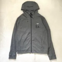 アリーナ パーカー ジップアップ 腕ロゴ シンプル ストレッチ グレー Mのサムネイル
