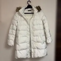 【美品】UNIQLO ユニクロ　ダウンコート 150サイズ　白　ホワイト