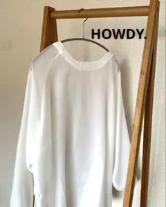 【美品】HOWDY. シアーブラウス　ホワイト